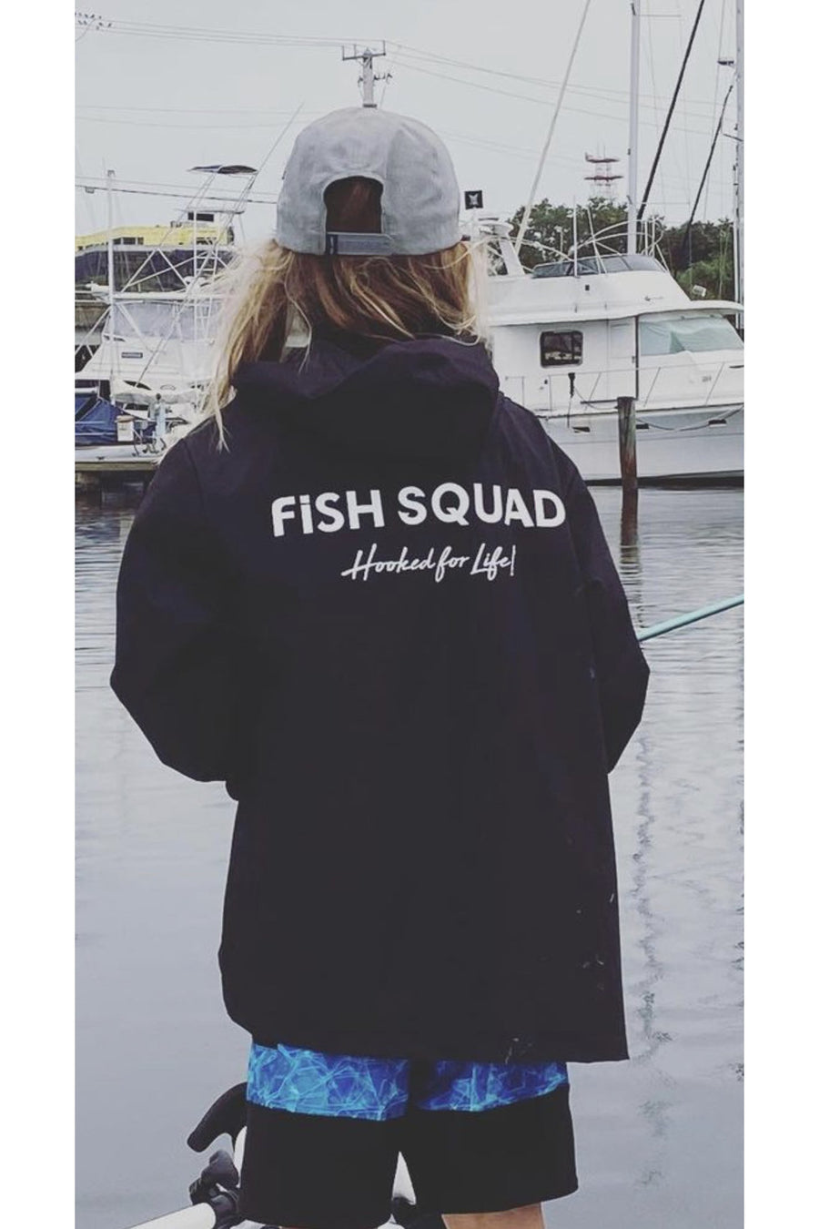 Fish Squad - Hooked For Life - Youth Outdoor Sport Rainjacket
